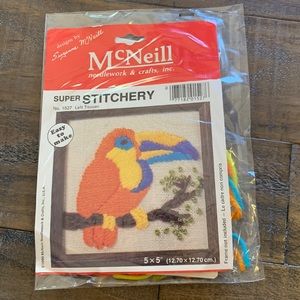 Vintage 1980 McNeill Left Toucan Needlework Super Stitchery Kit No. 1527